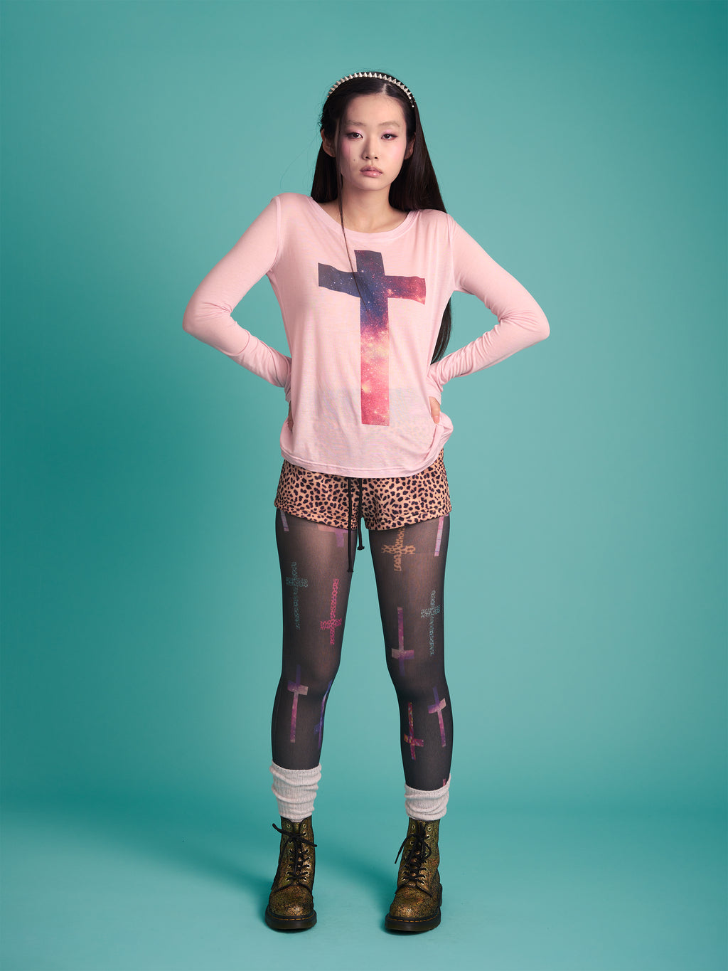 Cross Cosmo Print Top