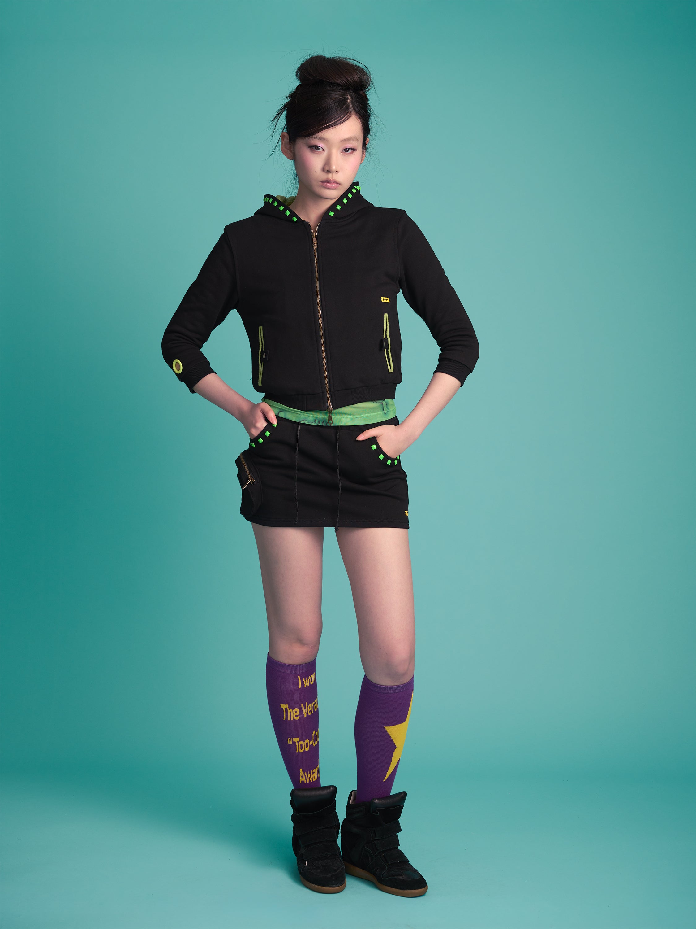Monster Stud Cargo Skirt (Black)