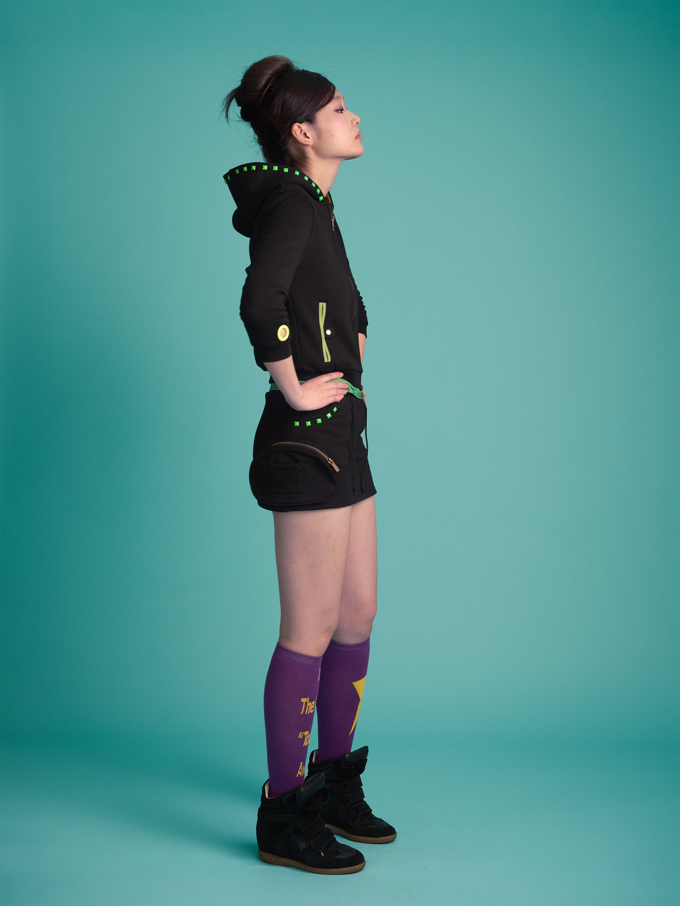 Monster Stud Cargo Skirt (Black)