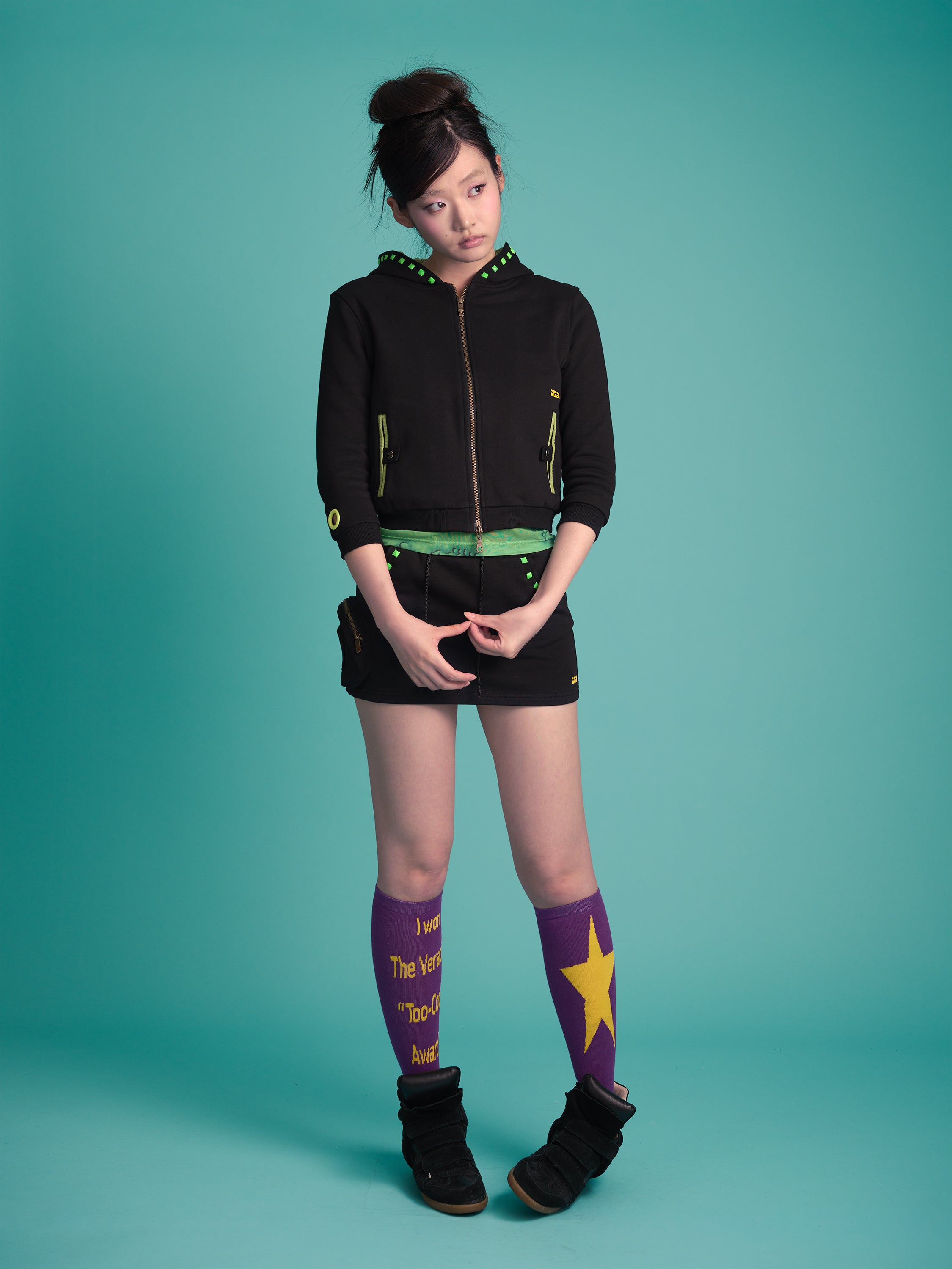 Monster Stud Cargo Skirt (Black)