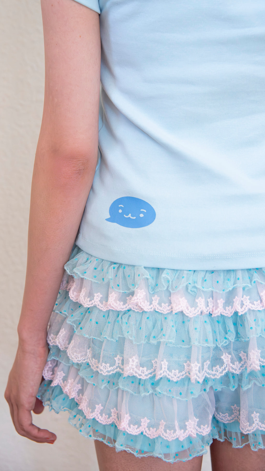 193 Star dot lace pants (sky blue)