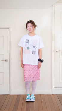 Star mesh midi skirt