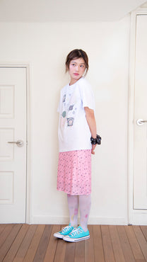Star mesh midi skirt