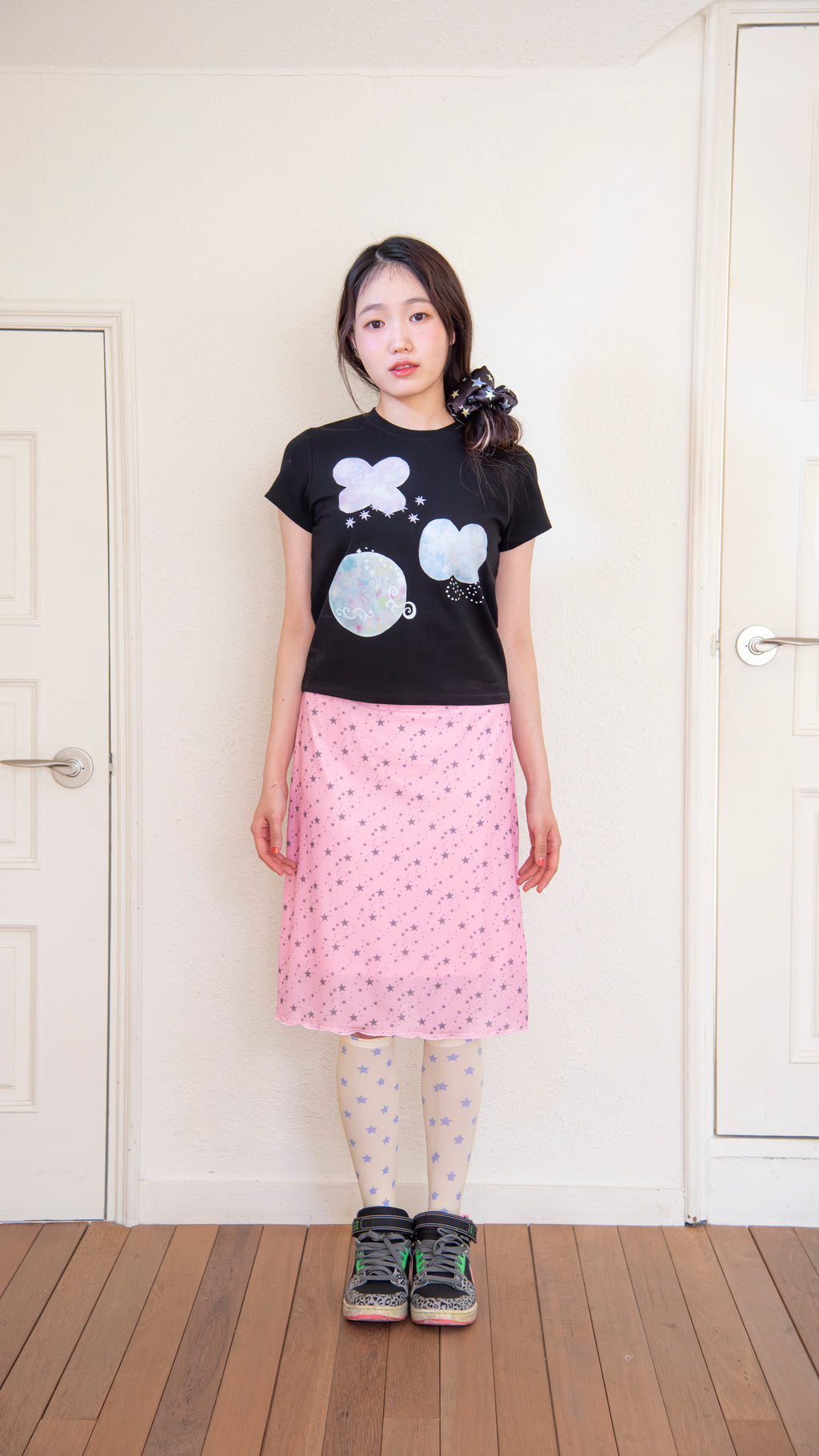 193 Star mesh midi skirt