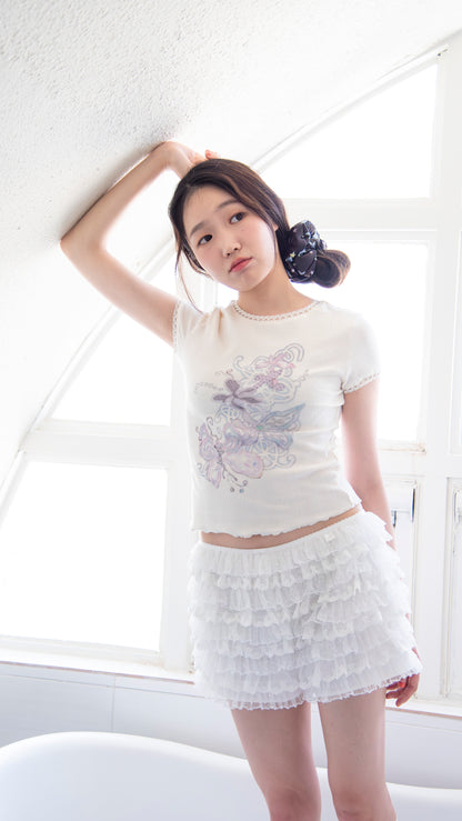 193 Aurora lace rib top