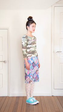 Camouflage 3/4 sleeve top