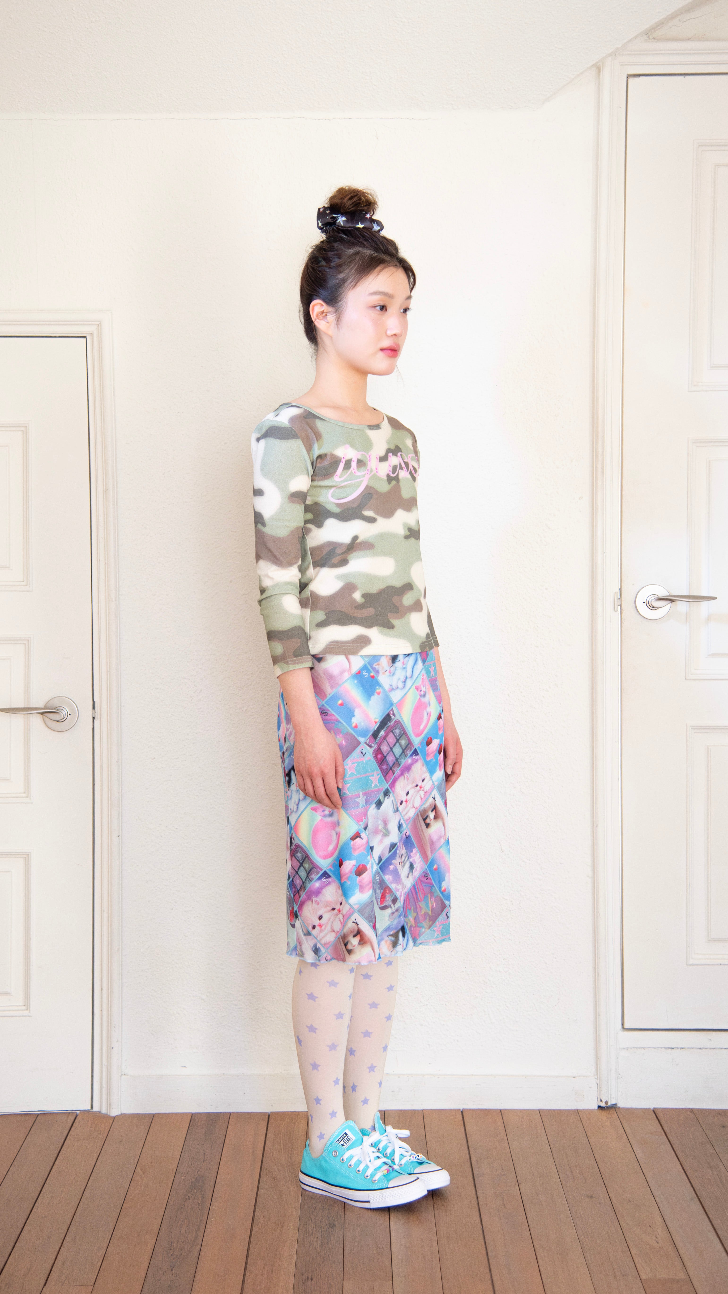 193 camouflage 3/4 sleeve top