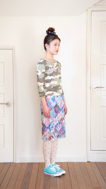 193 camouflage 3/4 sleeve top