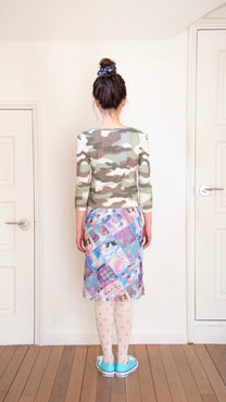 Camouflage 3/4 sleeve top