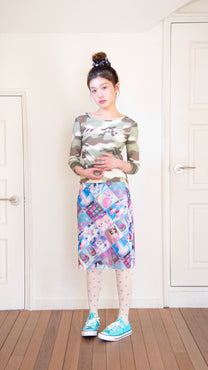 Camouflage 3/4 sleeve top