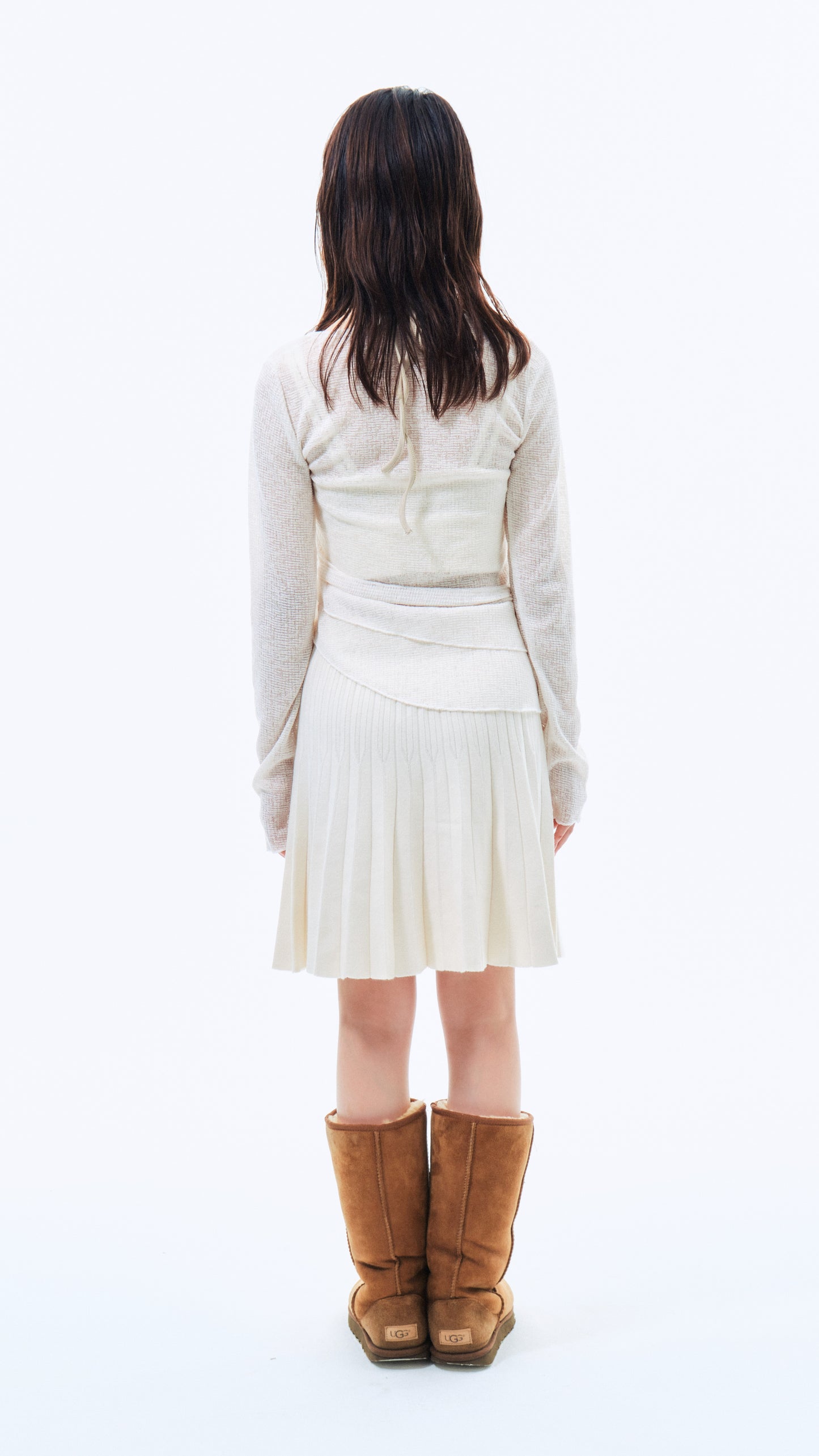 Knit pleated skirt (ivory)