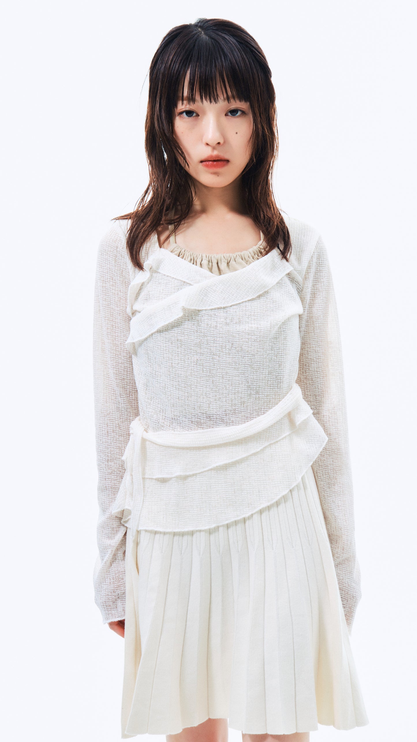 Fairy frill layered top (ivory)　