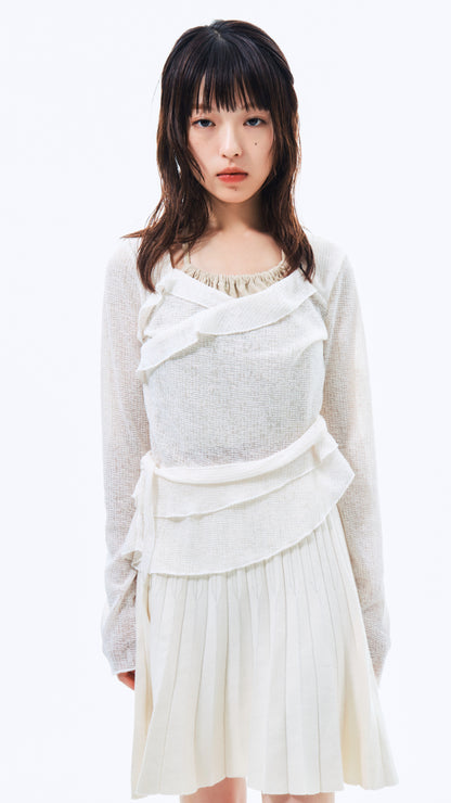 Fairy frill layered top (ivory)　