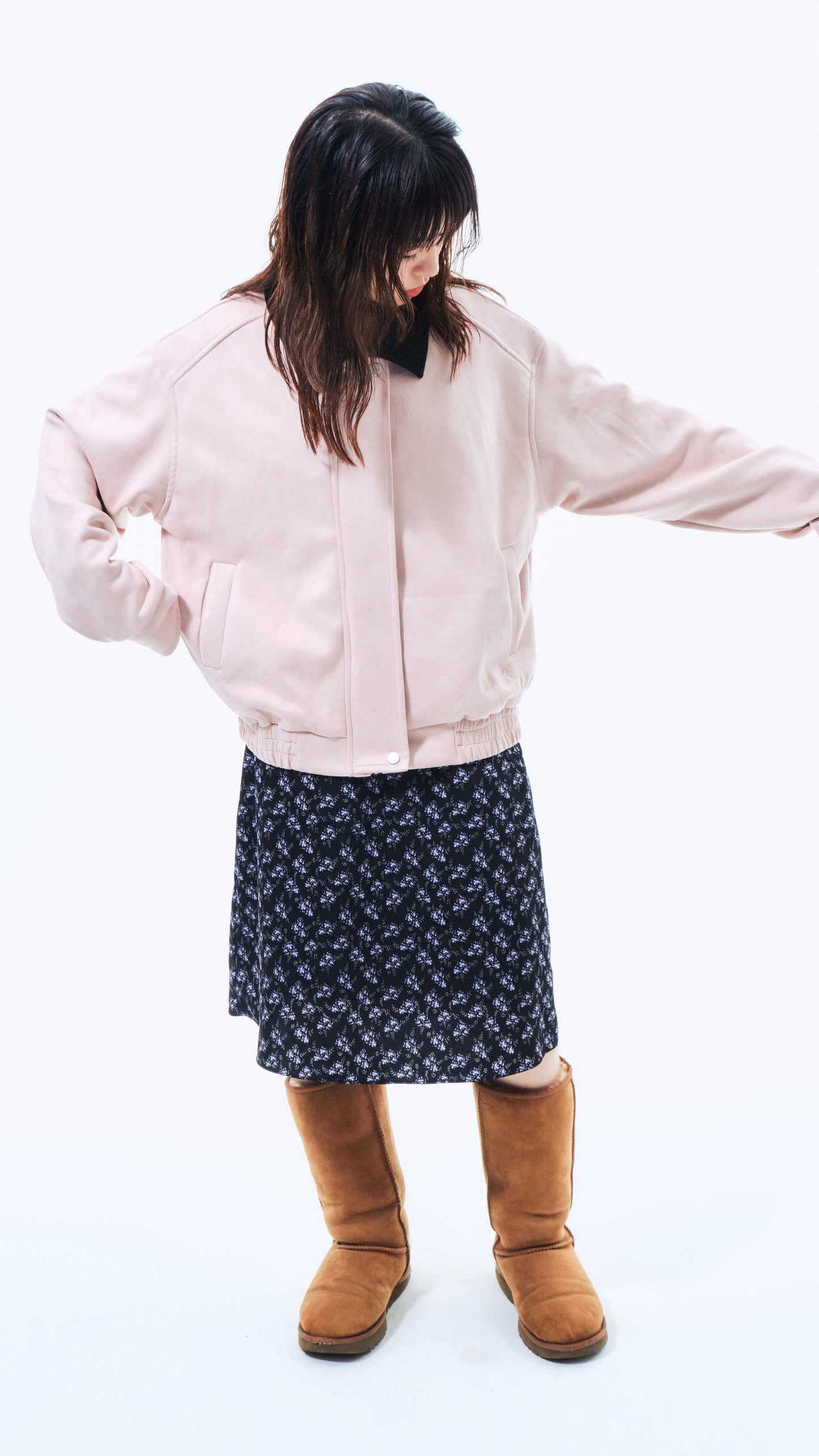 Pink suede work jacket