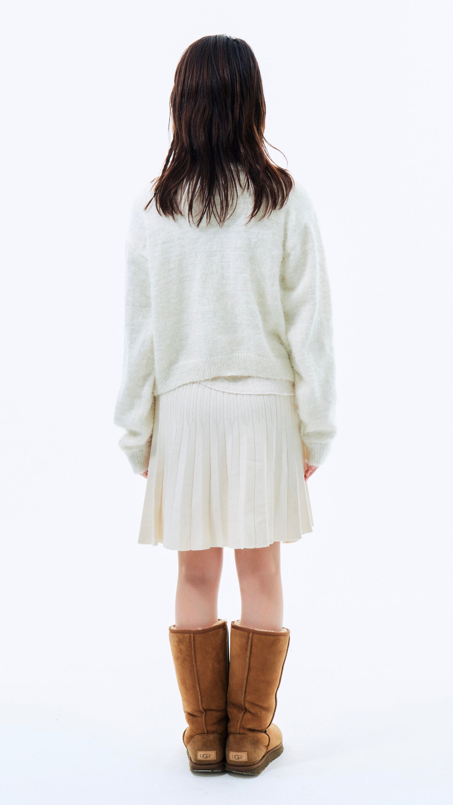 Angora knit cardigan (ivory)