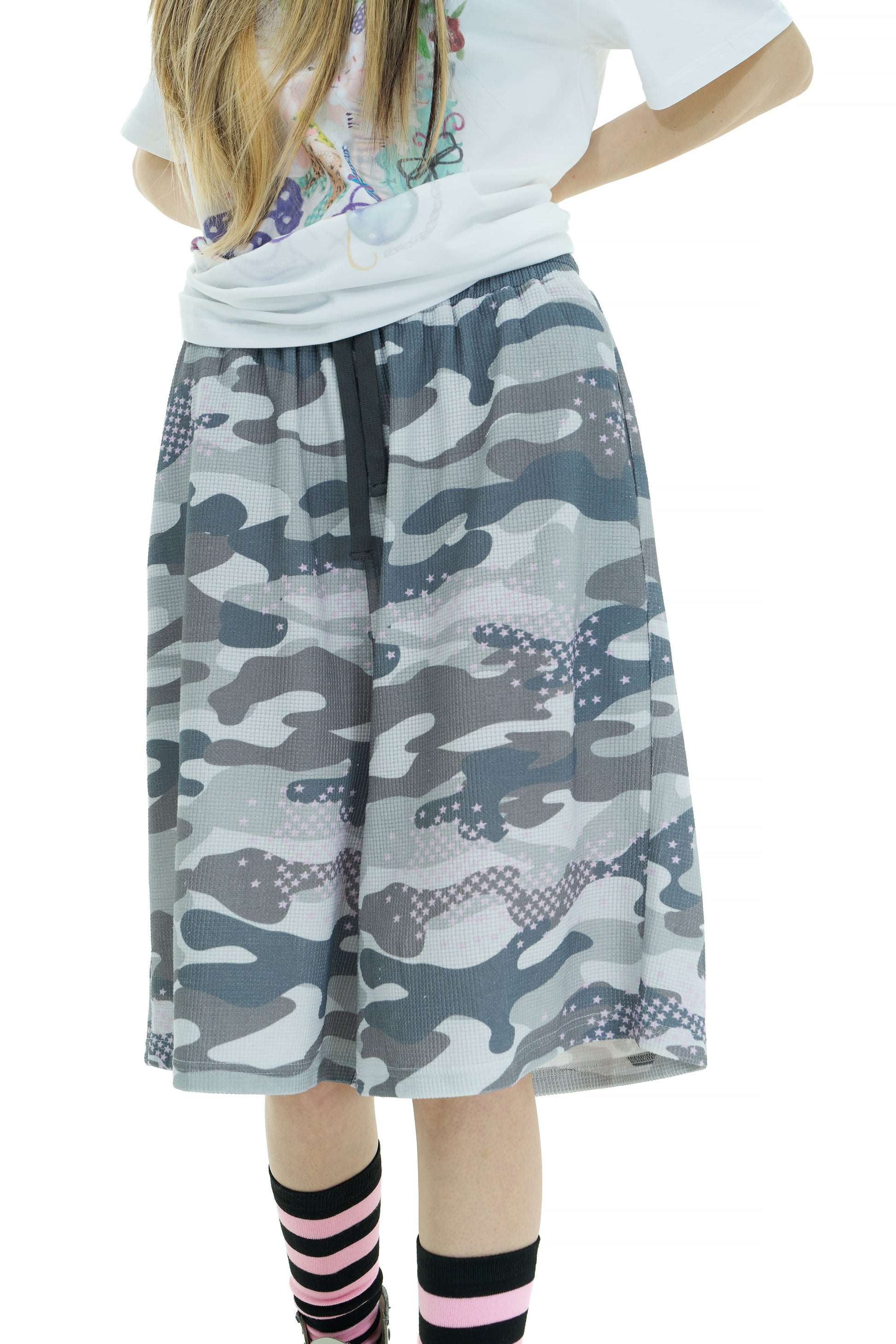 Sugar camouflage waffle shorts gray