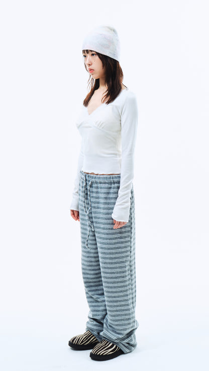 Winter stripe fleece pants