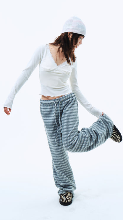 Winter stripe fleece pants