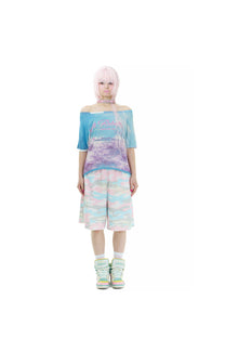 Sugar camouflage waffle shorts pink