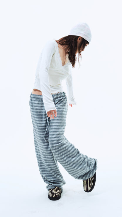 Winter stripe fleece pants