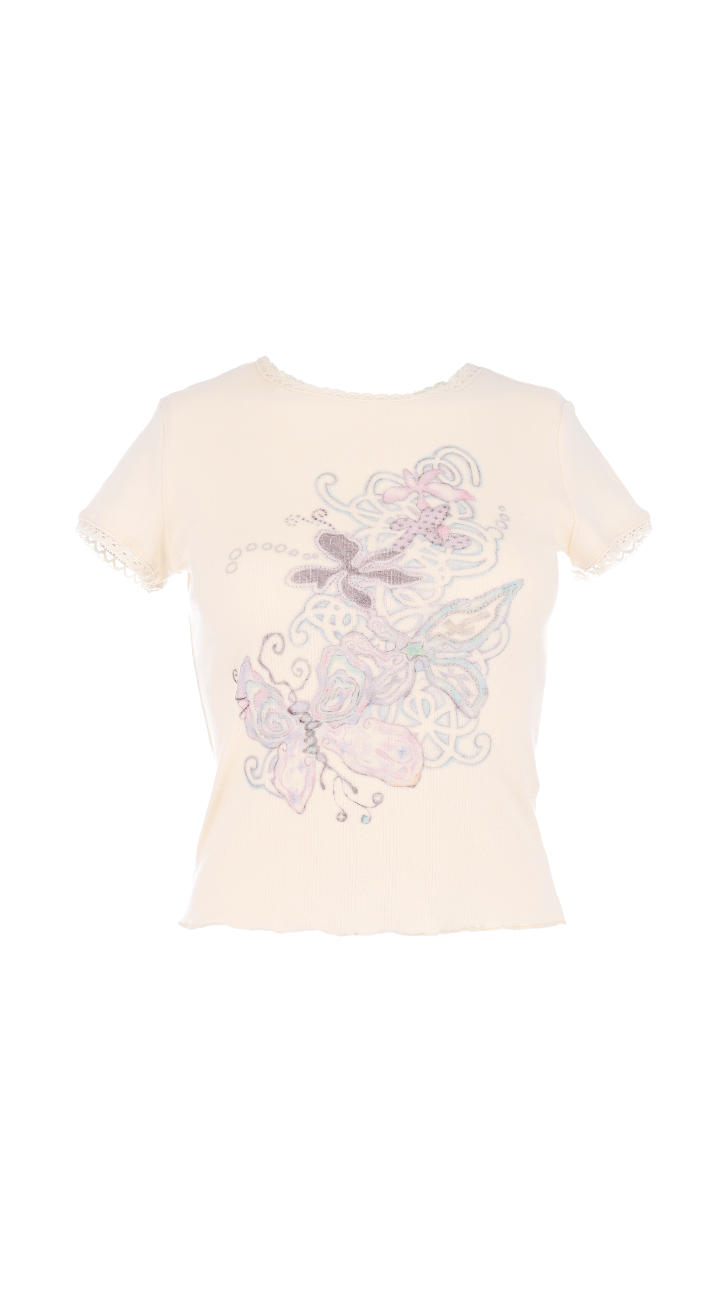193 Aurora lace rib top