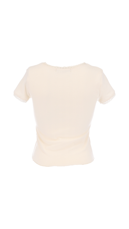 193 Aurora lace rib top