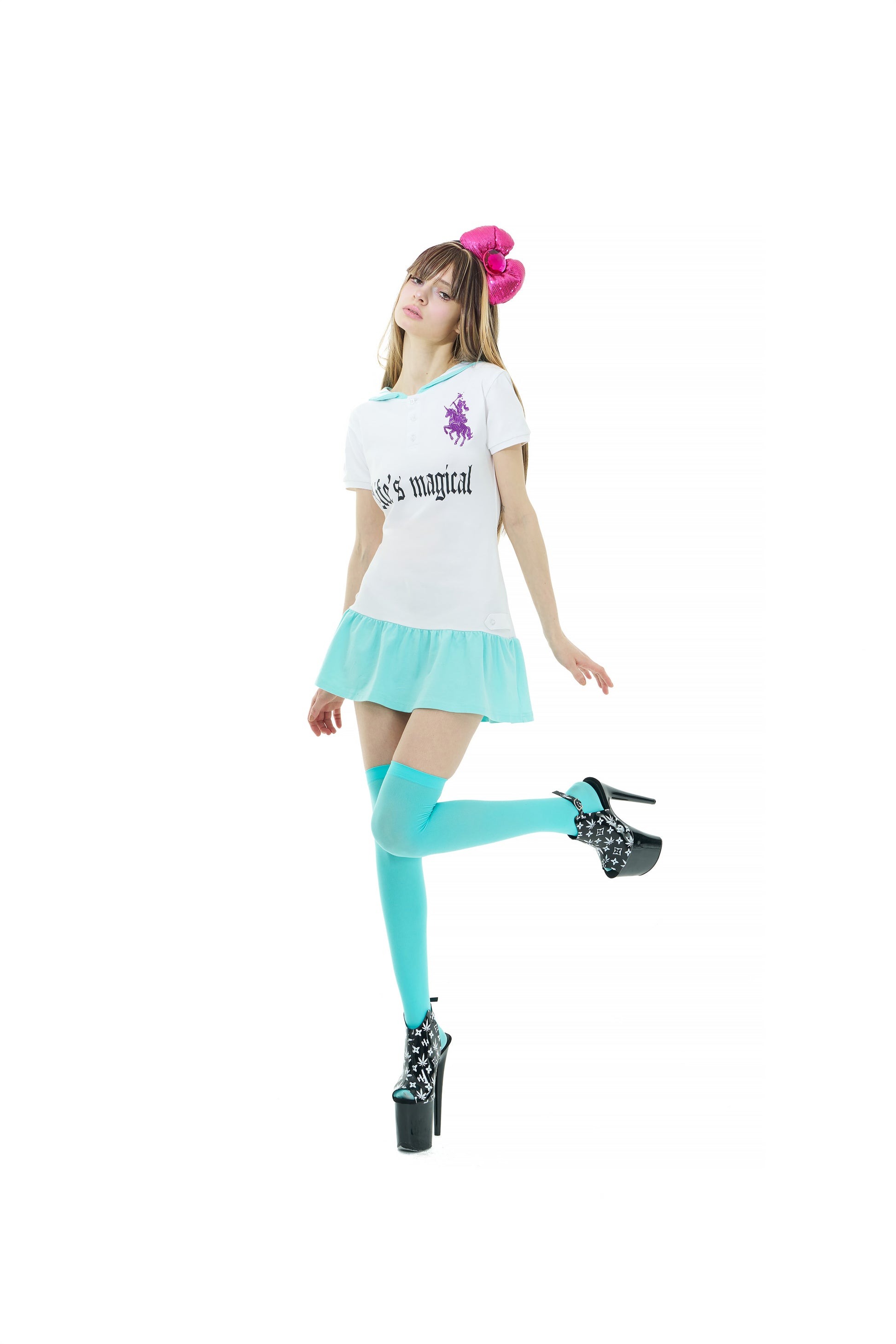 Life is magical sailor dress mint