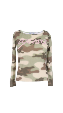 Camouflage 3/4 sleeve top