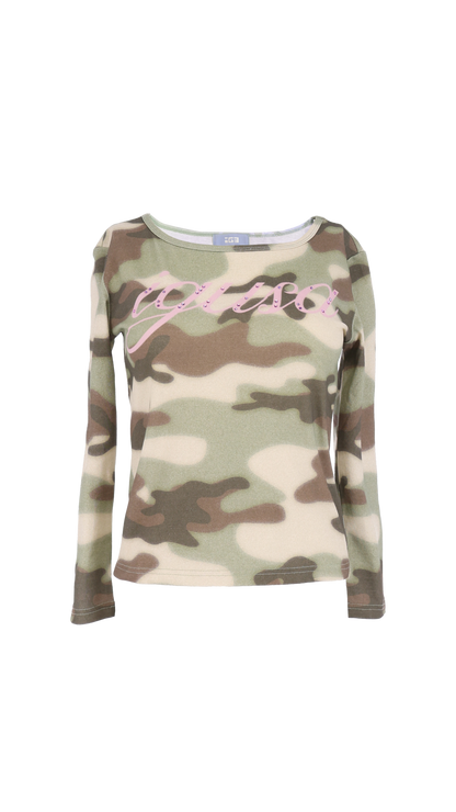 193 camouflage 3/4 sleeve top