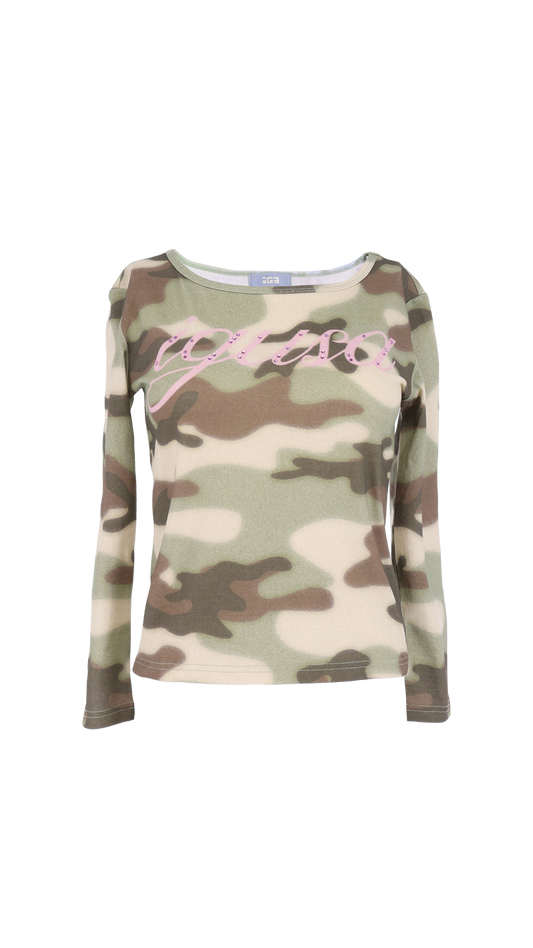 193 camouflage 3/4 sleeve top