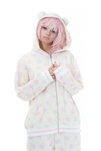 Leaf bear zip hoodie
