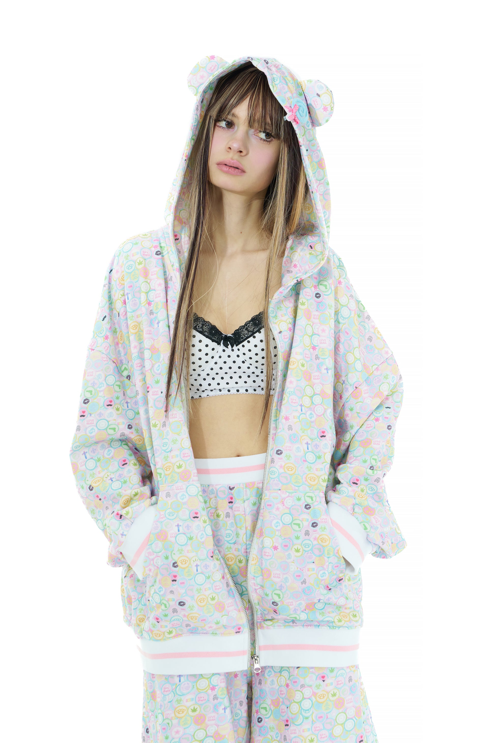 Candy shop bear zip hoodie