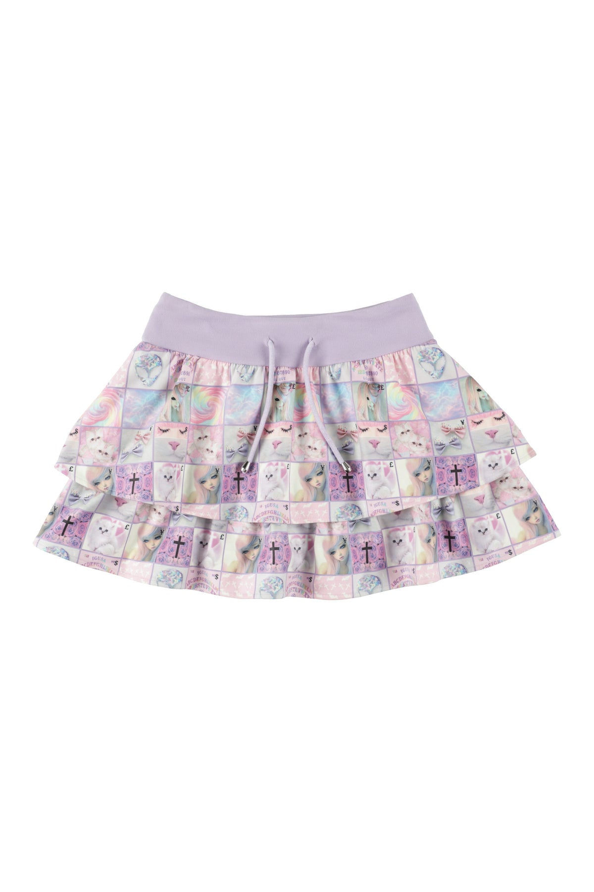 Goth stamp fleece frill skirt