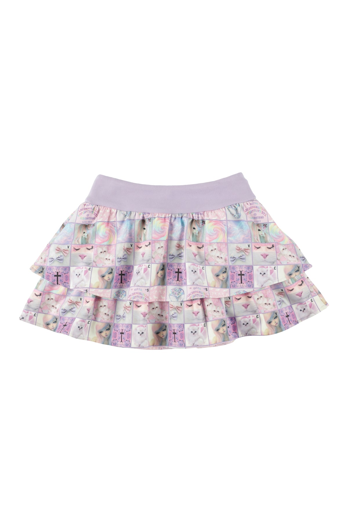 Goth stamp fleece frill skirt