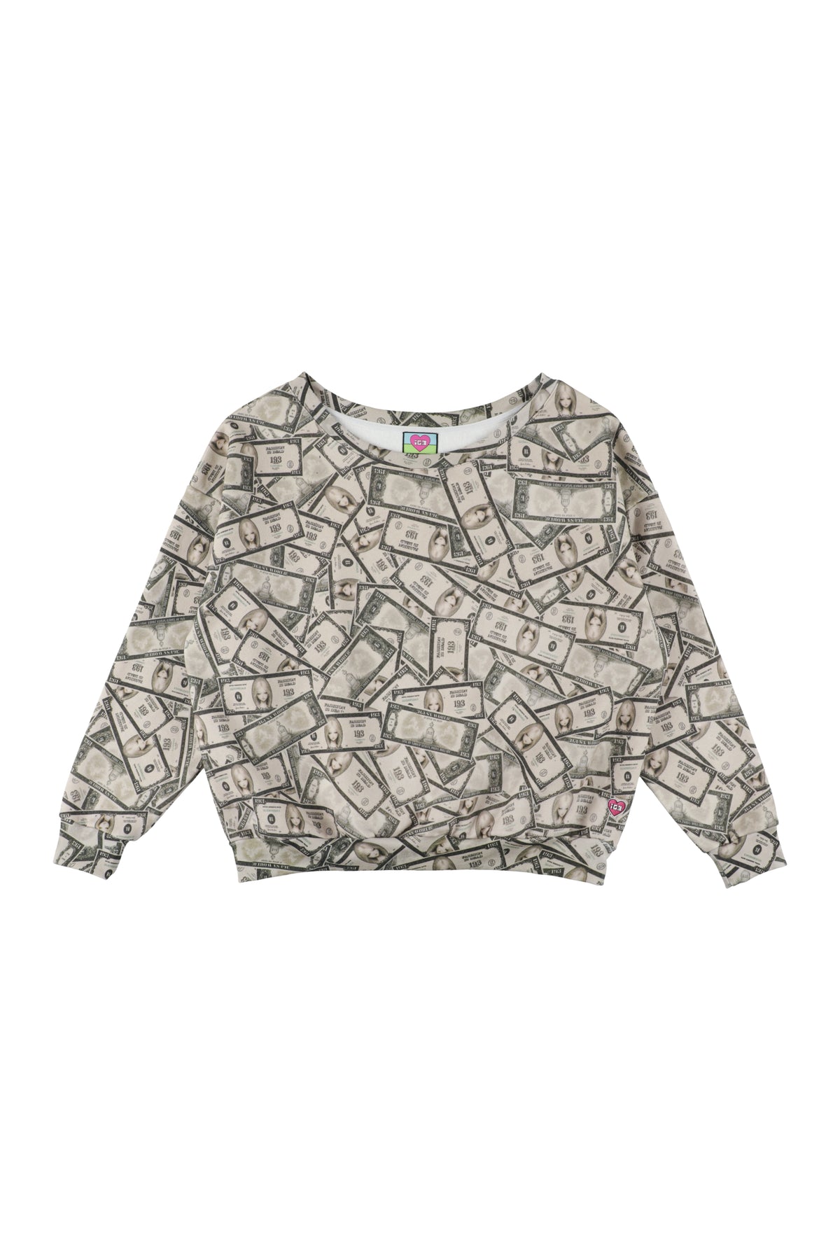 Fake Money Off Shoulder Sweatshirt