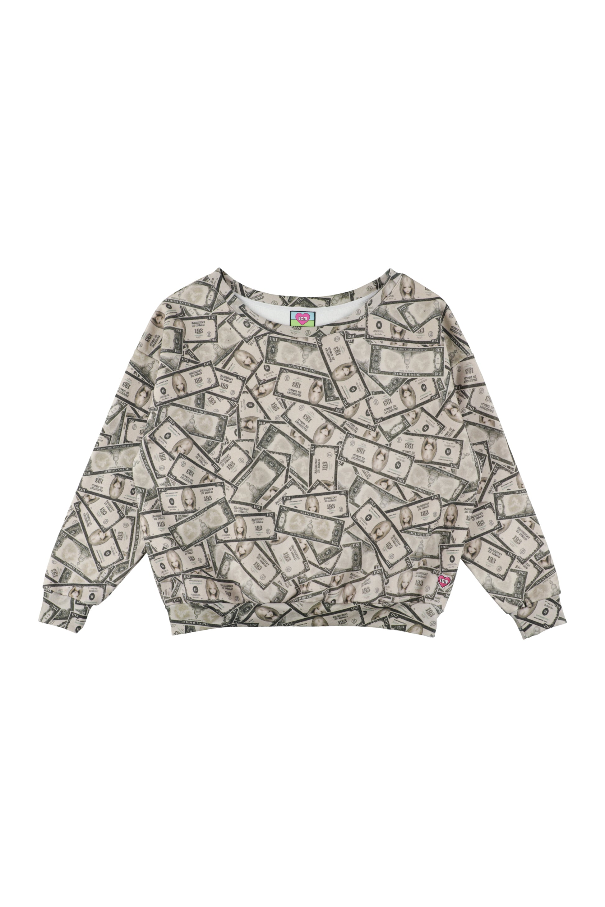 Fake Money Off Shoulder Sweatshirt