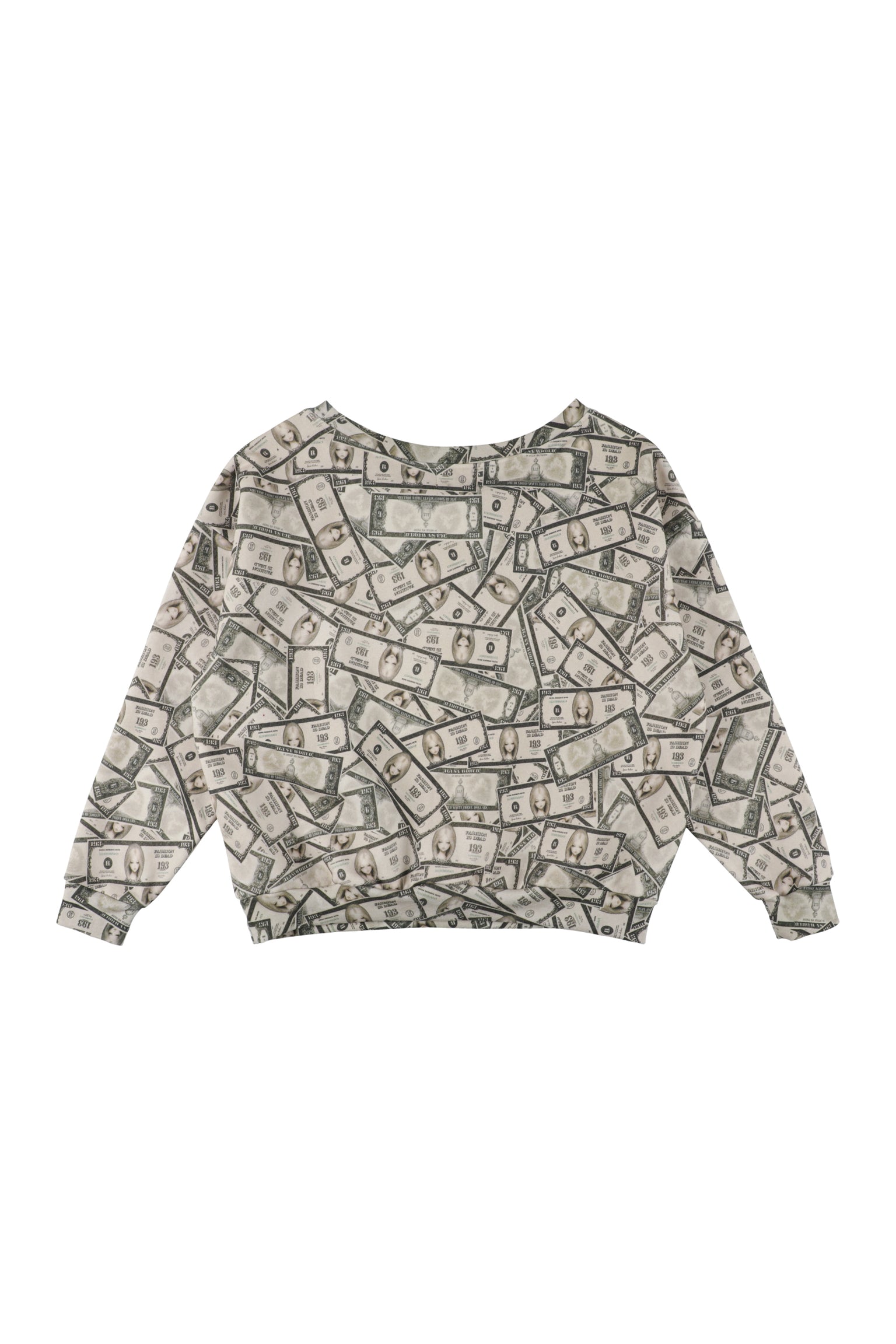Fake Money Off Shoulder Sweatshirt