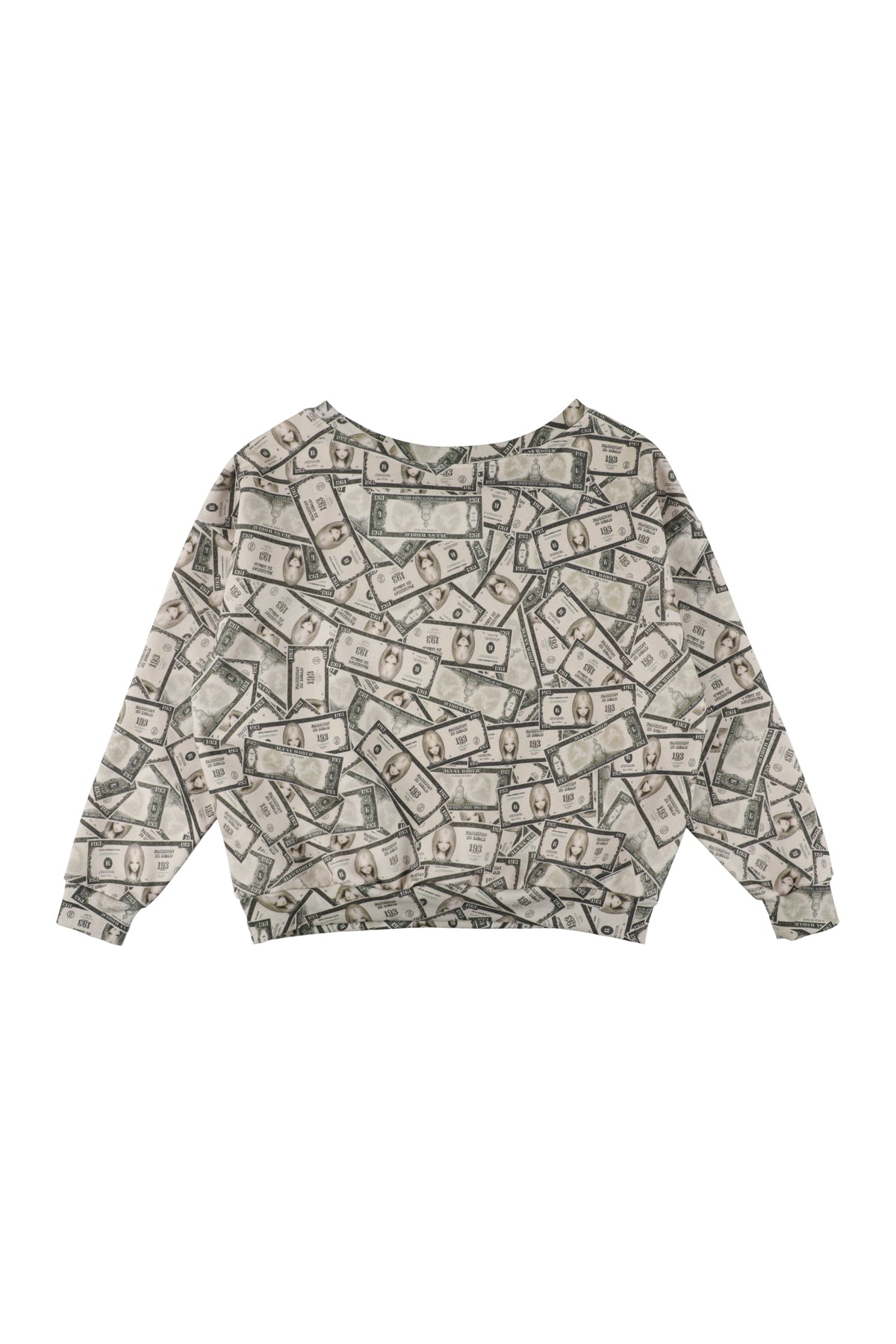 Fake Money Off Shoulder Sweatshirt