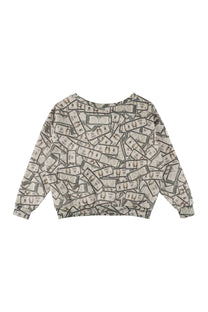Fake Money Off Shoulder Sweatshirt