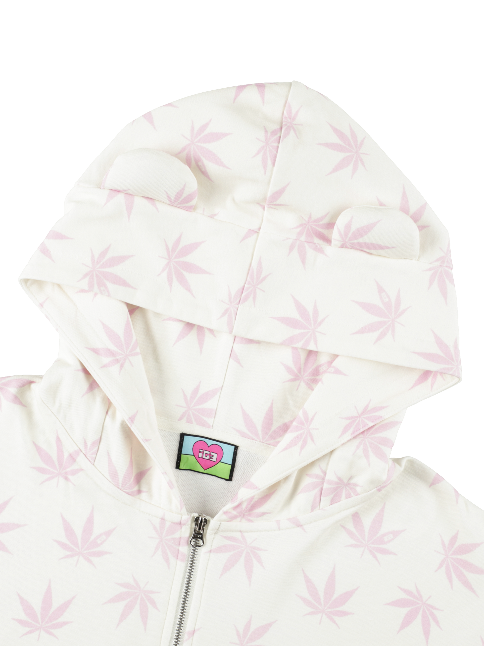 Leaf bear zip hoodie
