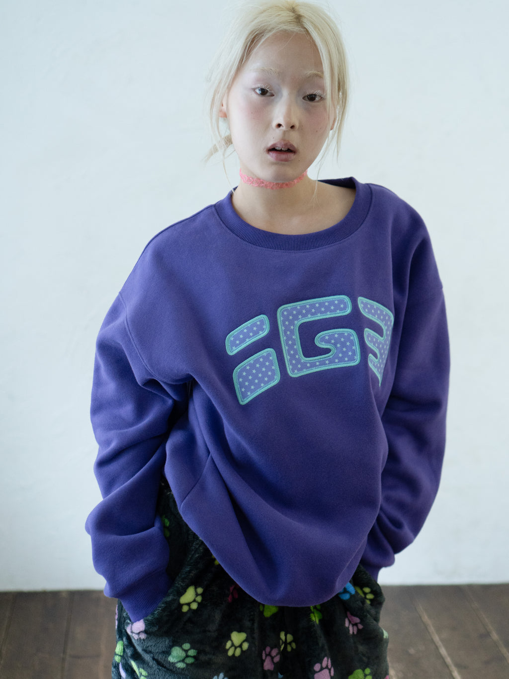 Patch Sweatshirt (Purple)