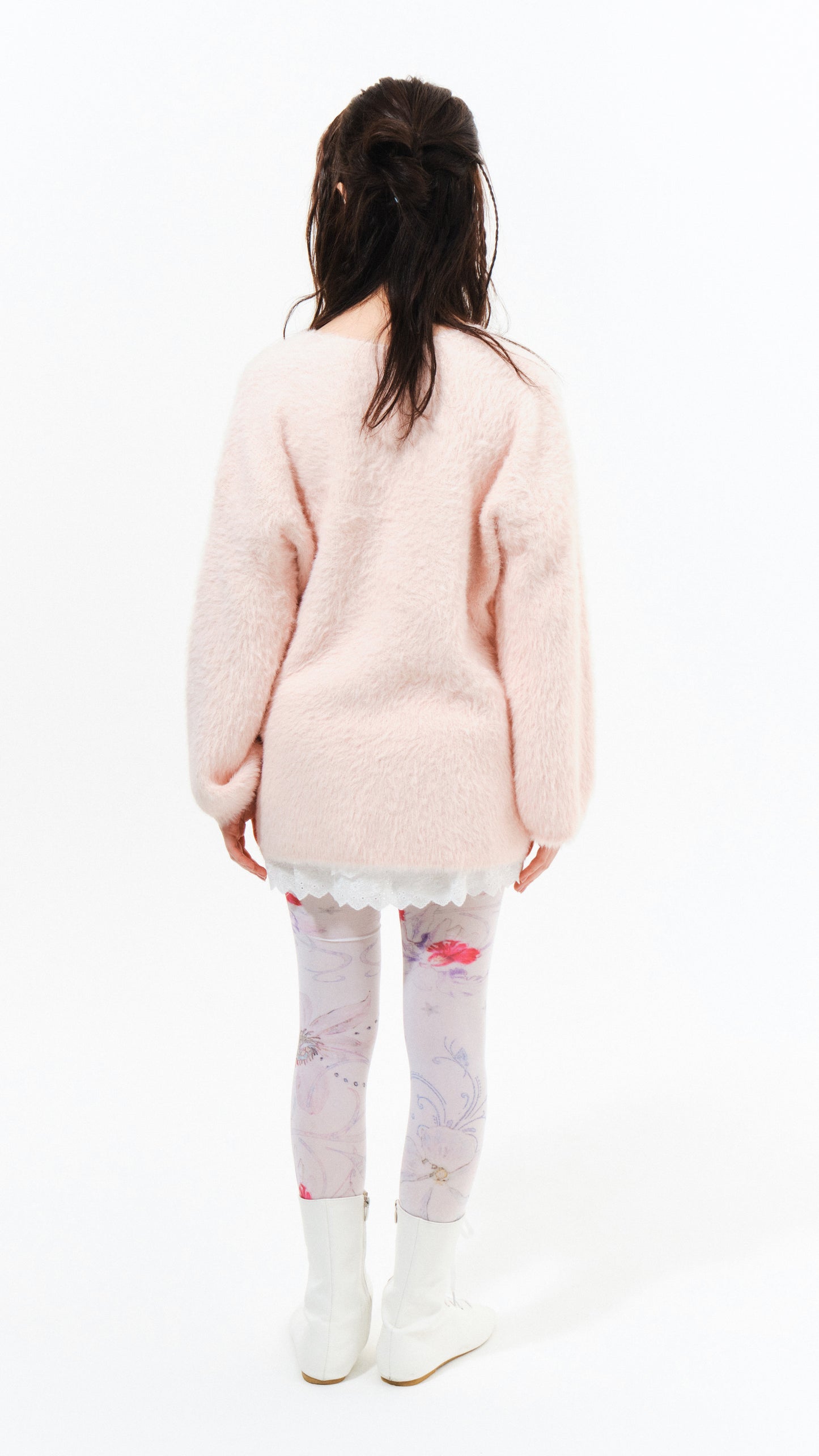 Angel sleeve mohair knit (pink)