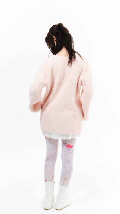 Angel sleeve mohair knit (pink)