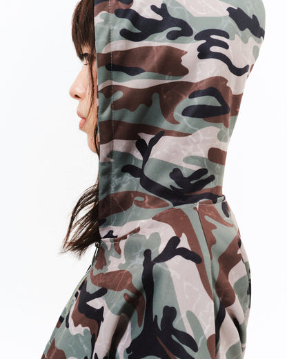 Camouflage cropped zip hoodie