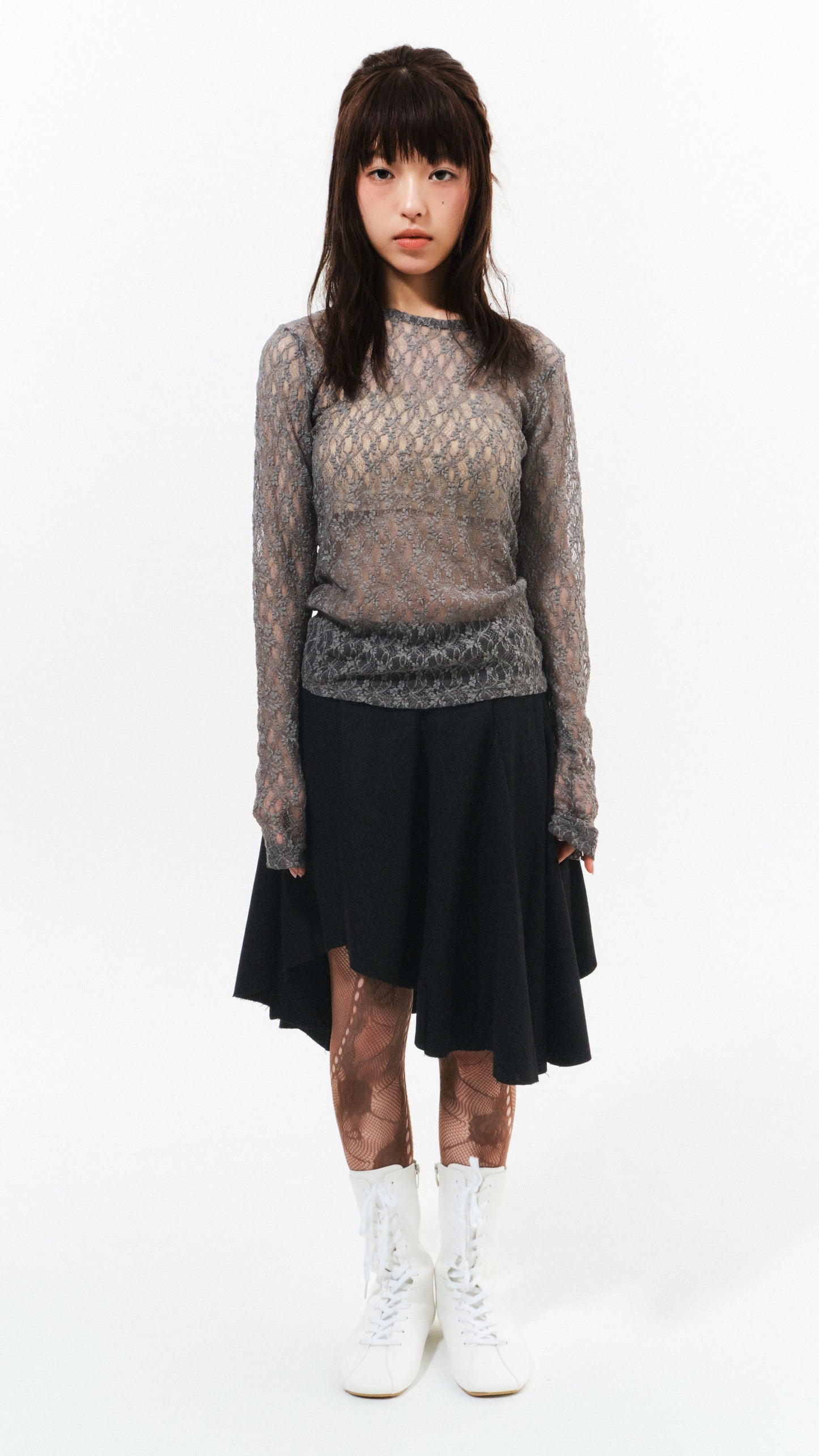 Asymmetry skirt (black)