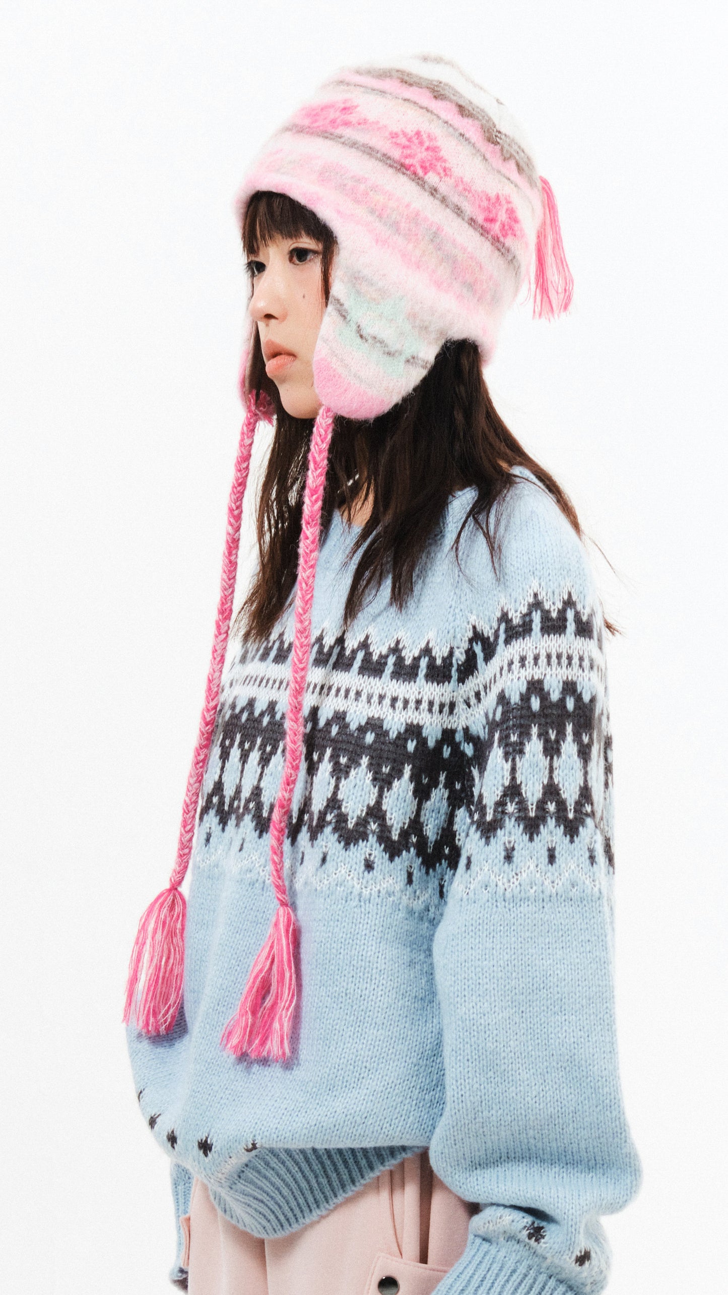 193 Mohair earflap beanie