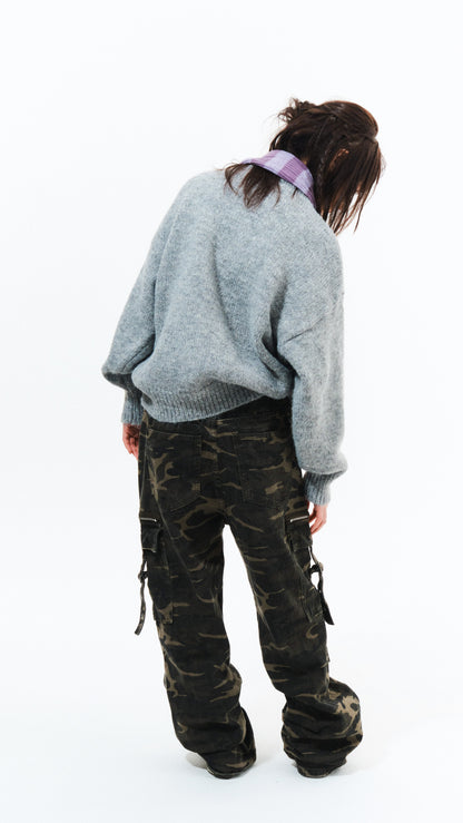 Camouflage cotton cargo pants