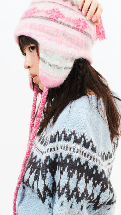 193 Mohair earflap beanie