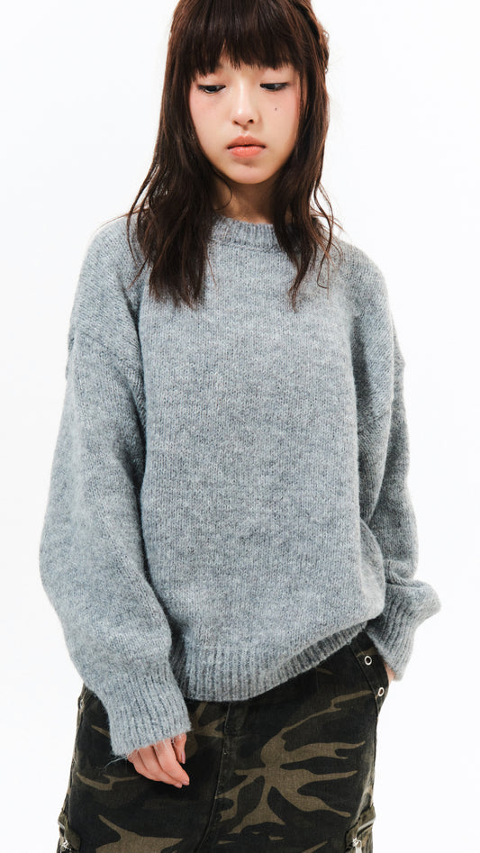 Pudding round knit (gray)