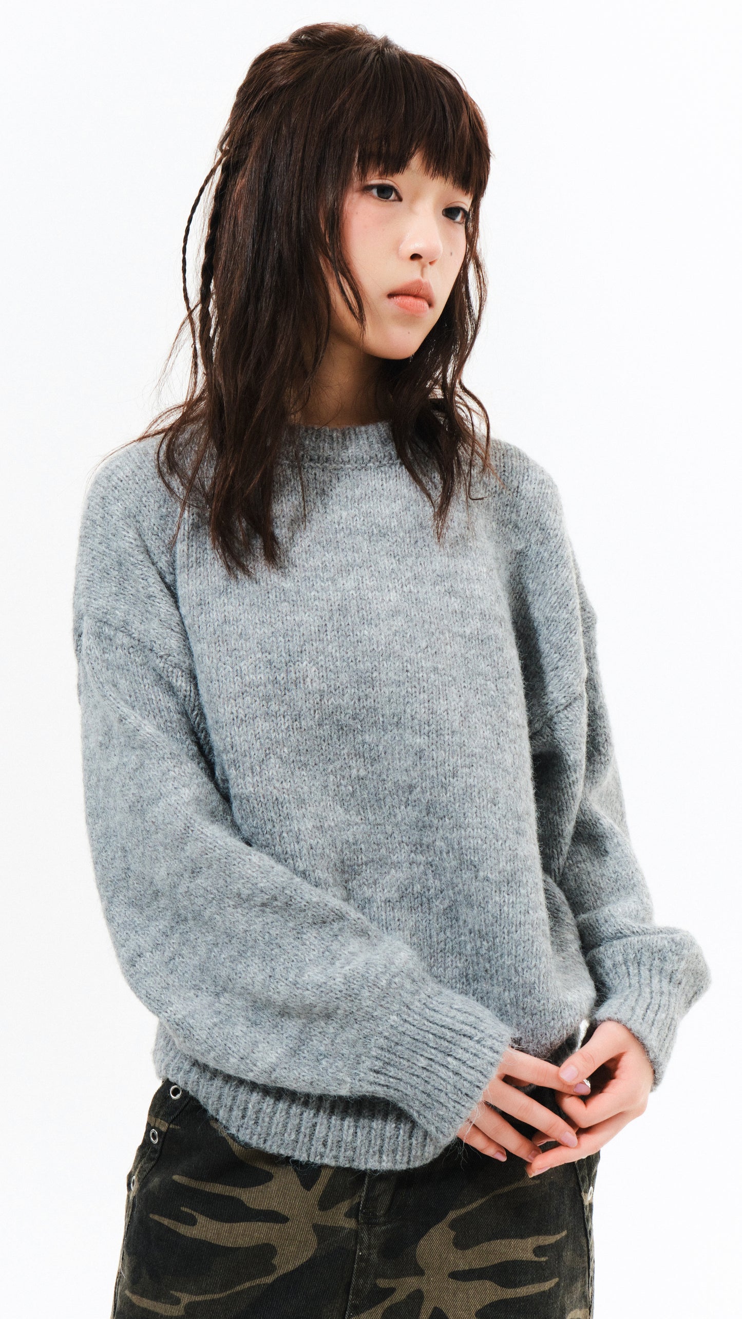 Pudding round knit (gray)